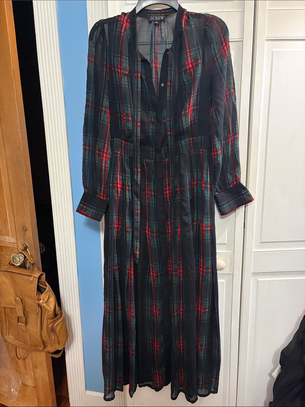 J crew plaid gauze dress